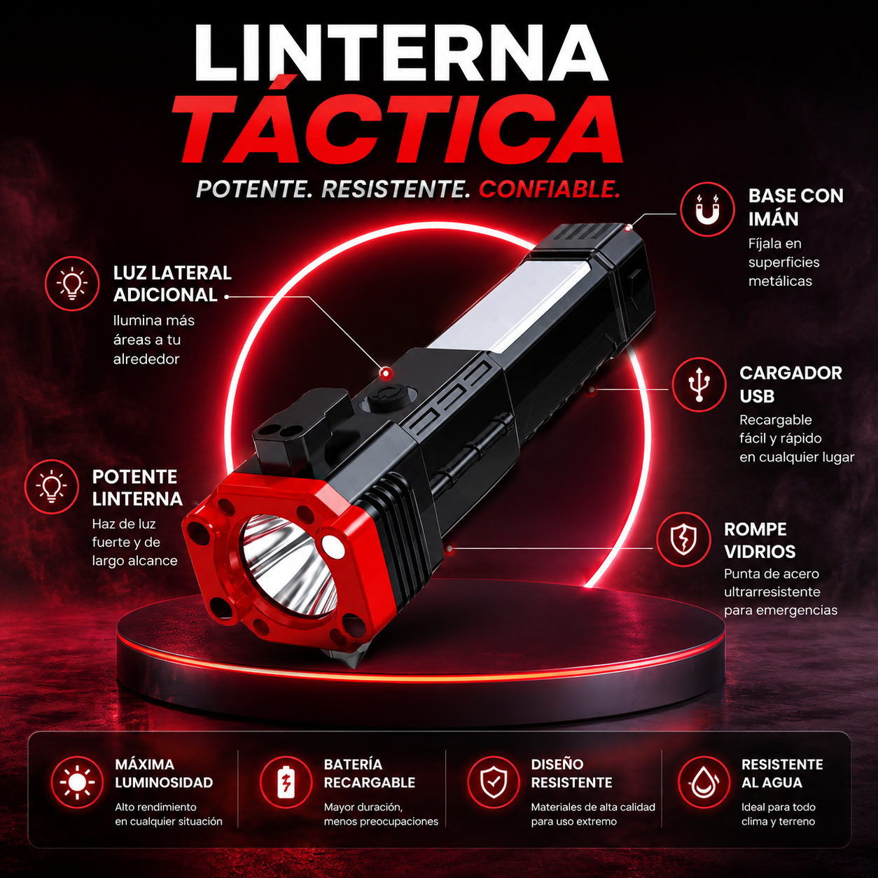 Linterna Táctica 4 en 1 - LumiX 4