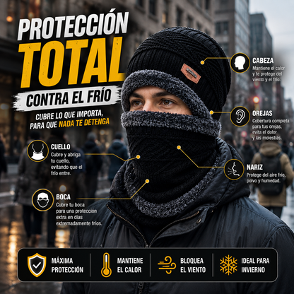 ¿Cansado de pasar frío cada invierno? ThermoFit protege tu cabeza y cuello para que disfrutes cada día.