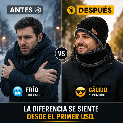 ¿Cansado de pasar frío cada invierno? ThermoFit protege tu cabeza y cuello para que disfrutes cada día.