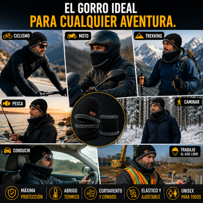 ¿Cansado de pasar frío cada invierno? ThermoFit protege tu cabeza y cuello para que disfrutes cada día.
