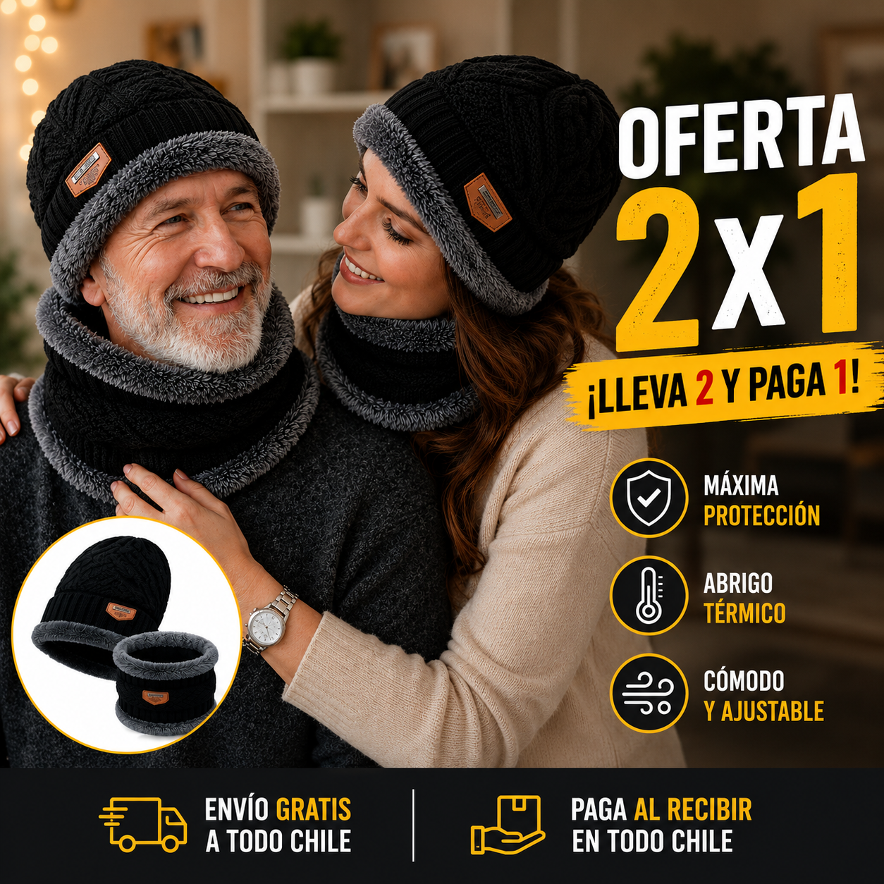 ¿Cansado de pasar frío cada invierno? ThermoFit protege tu cabeza y cuello para que disfrutes cada día.
