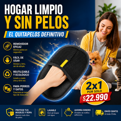 PeloStop - Guante Atrapa Pelos 2x1