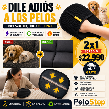 PeloStop - Guante Atrapa Pelos 2x1